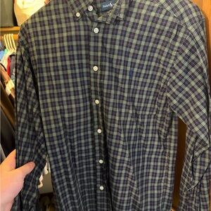 Ralph Lauren Men's Plaid Shirt in Green and Navy